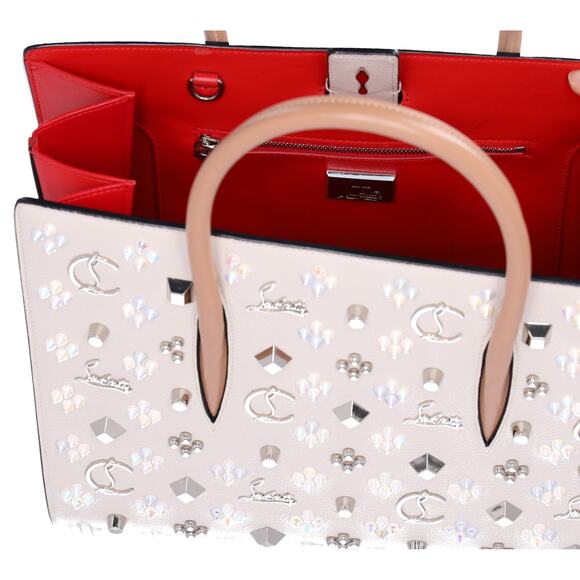 Christian Louboutin Paloma Studded Medium Handbag White Leather - Picture 5 of 8